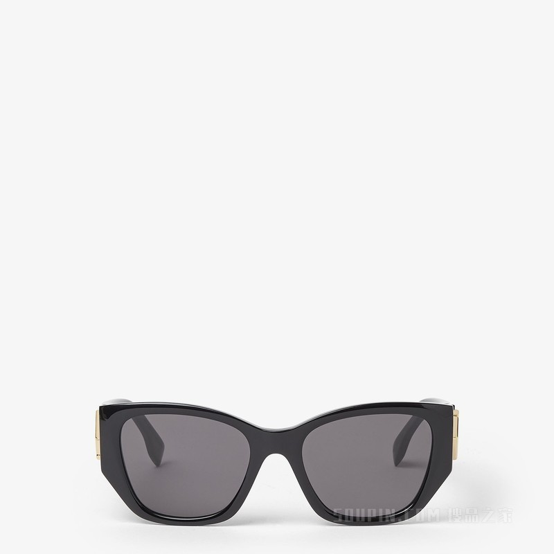 FF Diamonds 低横梁设计黑色醋酸酯材料太阳镜