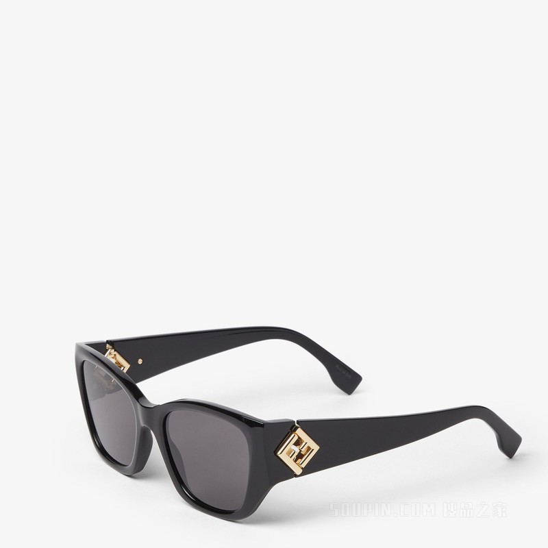 FF Diamonds 低横梁设计黑色醋酸酯材料太阳镜