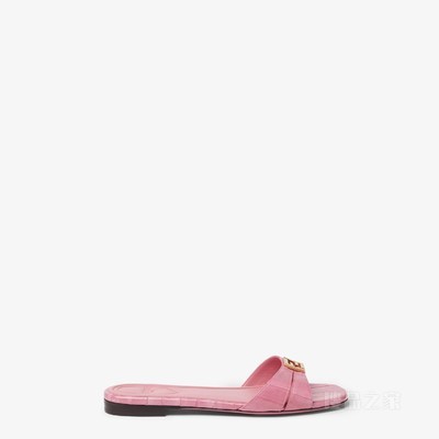 FENDI FFold 粉红色盲鳗皮革凉鞋