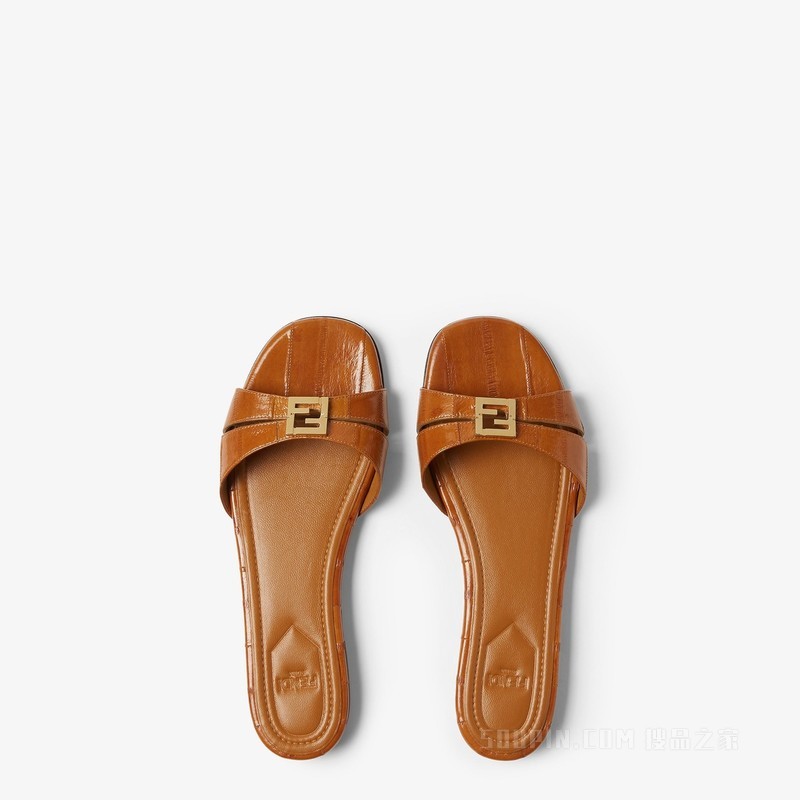 FENDI FFold 米色盲鳗皮革凉鞋