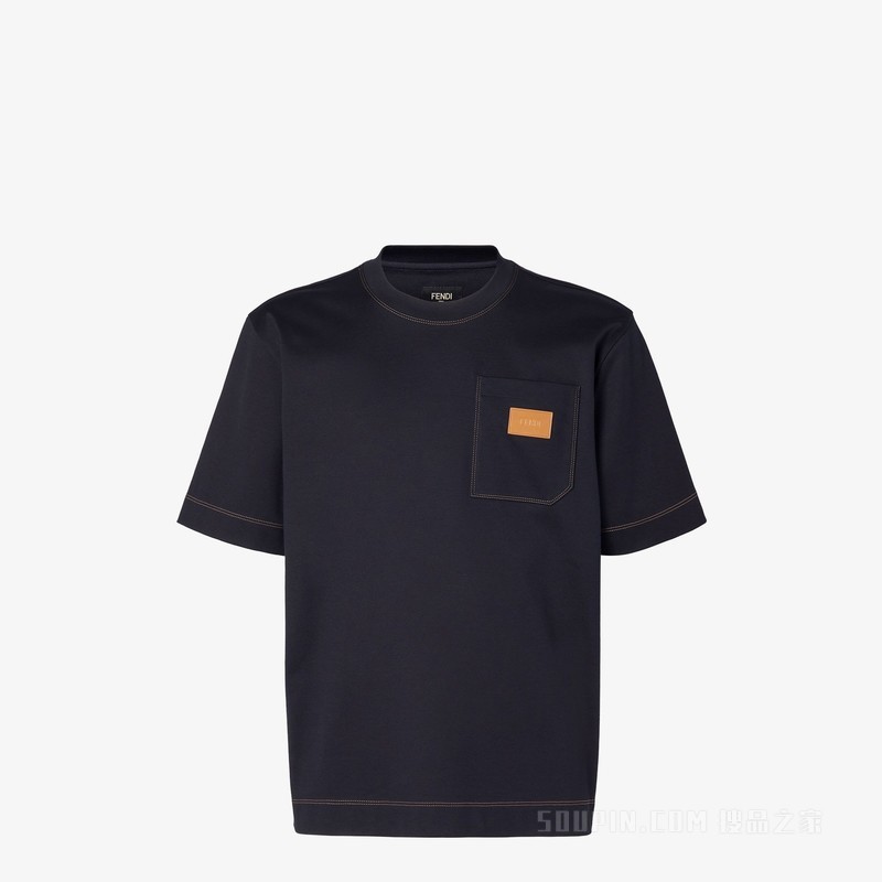 T恤 深蓝色棉质T恤