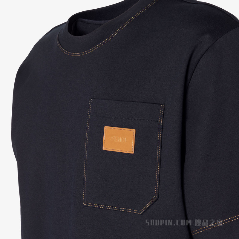 T恤 深蓝色棉质T恤