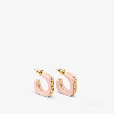 Fendigraphy耳环 淡粉色和金色金属耳环