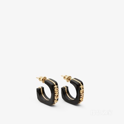 Fendigraphy耳环 黑色和金色金属耳环