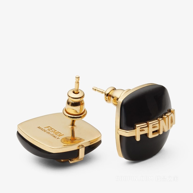 Fendigraphy耳环 金色和黑色金属耳环