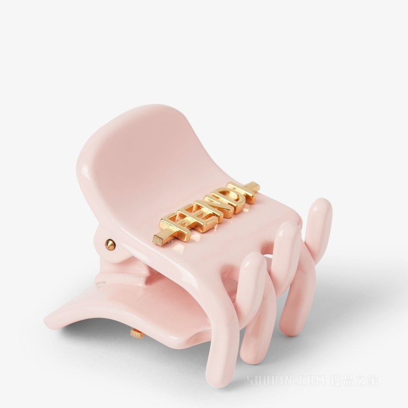 Fendigraphy发夹 淡粉色和金色金属发夹