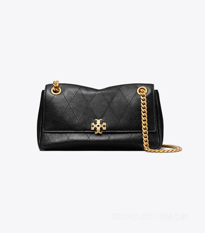 【新品】Charlie 小号绗缝肩背包 黑色