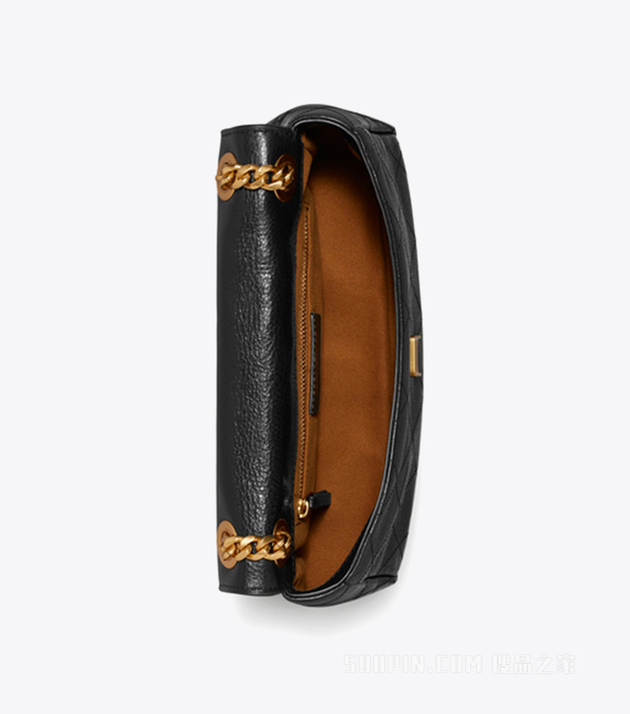 【新品】Charlie 小号绗缝肩背包 黑色