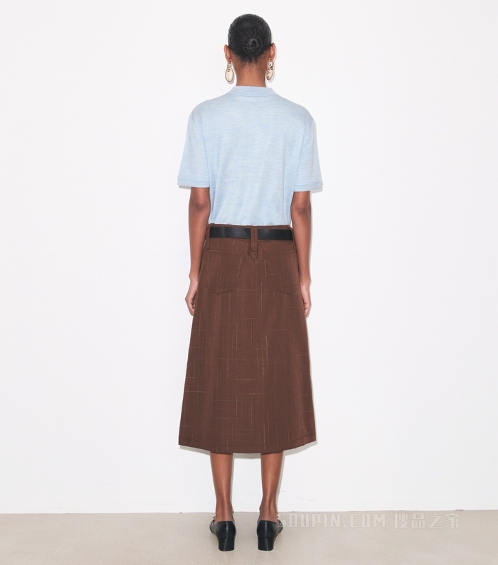 【秀场同款】大号桑蚕丝 Polo 衫 浅蓝色