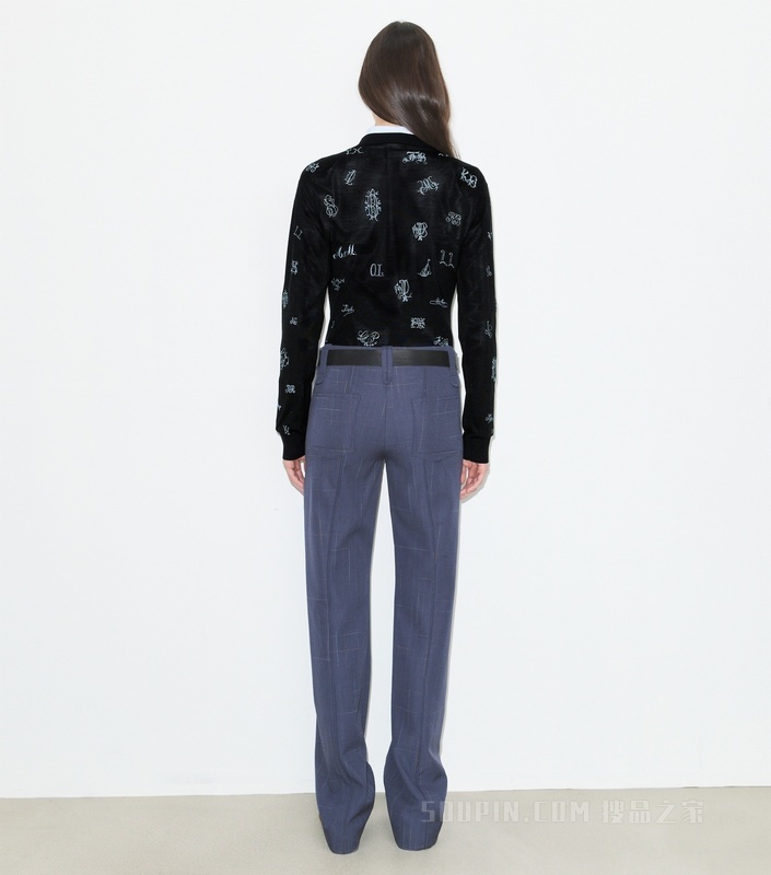 【秀场同款】刺绣桑蚕丝套衫 黑色