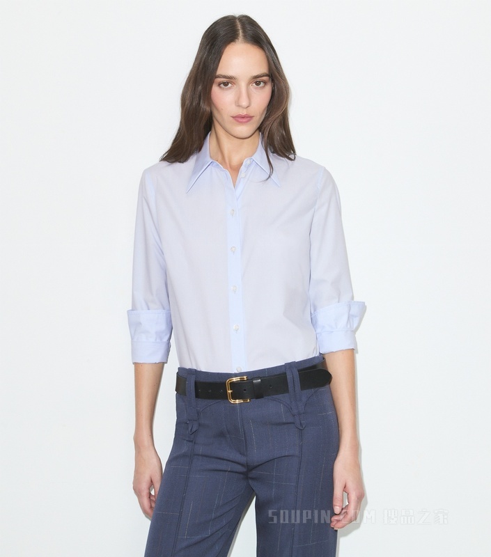 【秀场同款】棉府绸衬衫 水洗蓝