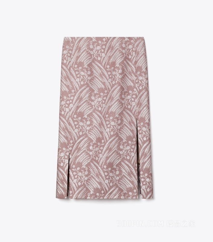 【秀场同款】桑蚕丝提花半身裙 淡紫雾花色