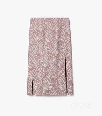 【秀场同款】桑蚕丝提花半身裙 淡紫雾花色