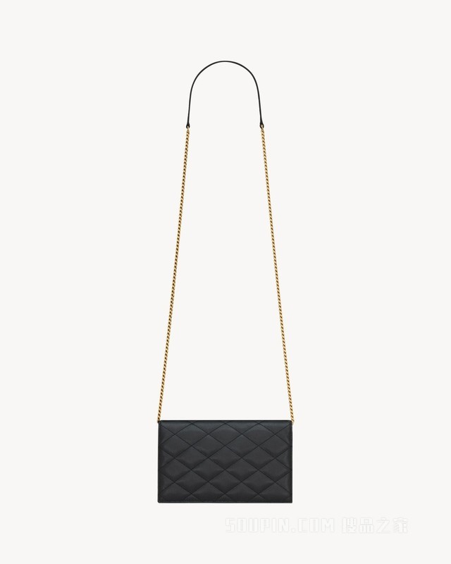 PARIS粒面皮革信封链条钱包