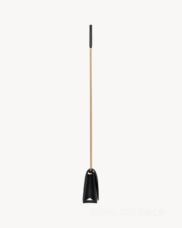 PARIS粒面皮革信封链条钱包