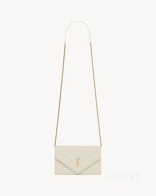 PARIS粒面皮革信封链条钱包