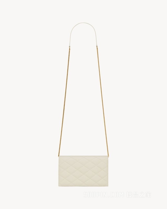 PARIS粒面皮革信封链条钱包