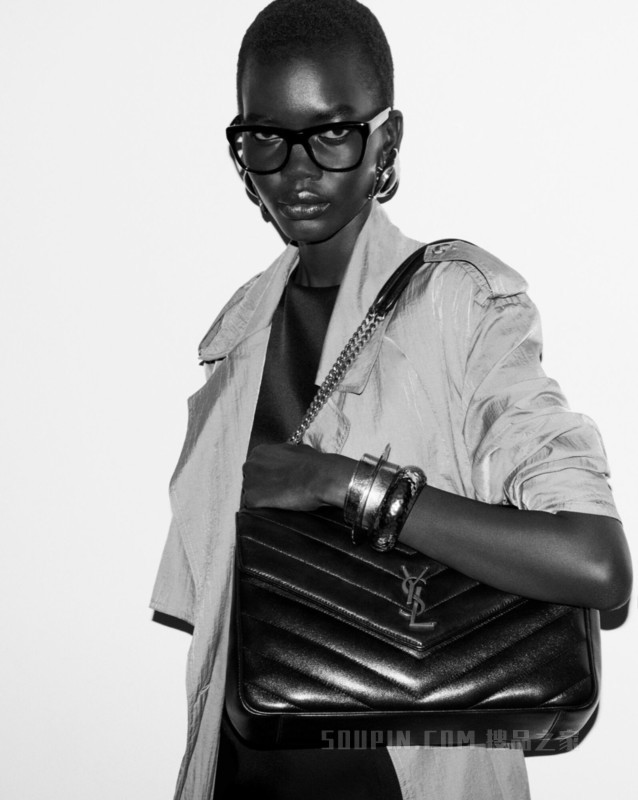 LOULOU大号绗缝小羊皮手袋