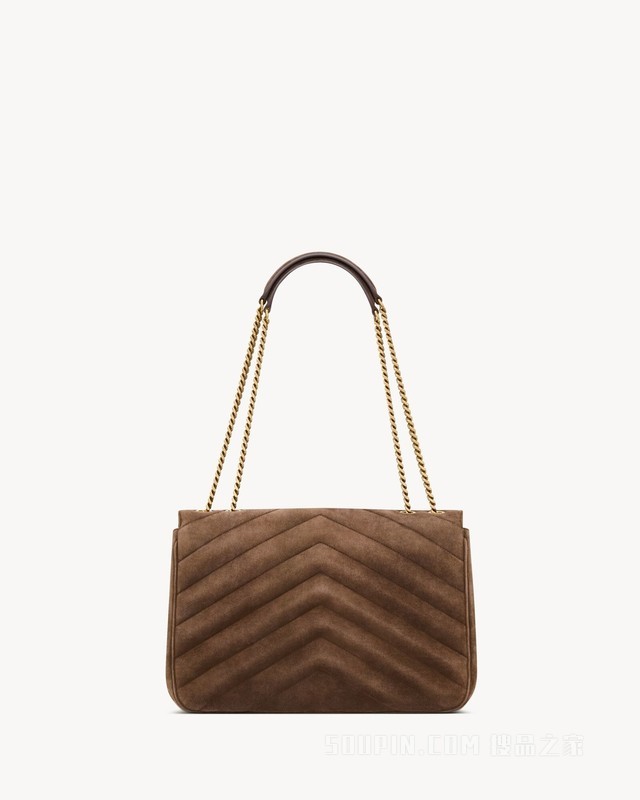 LOULOU大号绗缝绒面革手袋