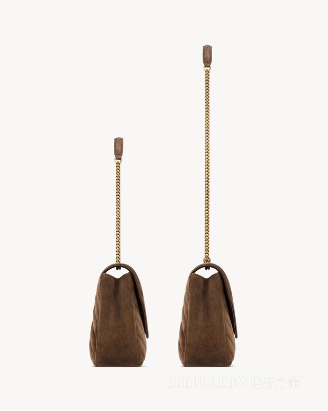 LOULOU大号绗缝绒面革手袋