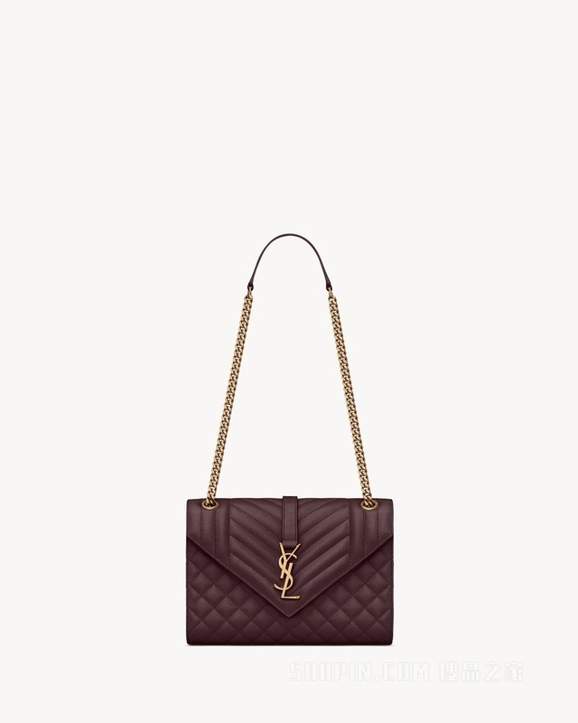 ENVELOPE中号粒面压印皮革手袋