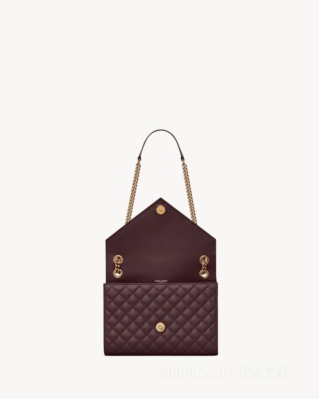 ENVELOPE中号粒面压印皮革手袋