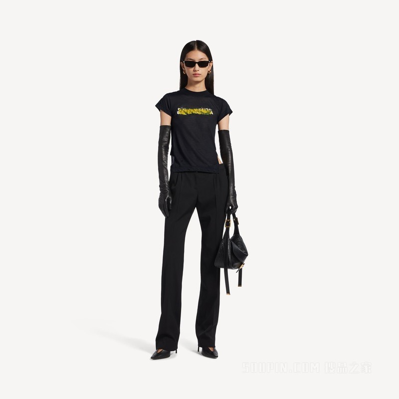 MESSY SPRAY CHOPPED BACK T恤