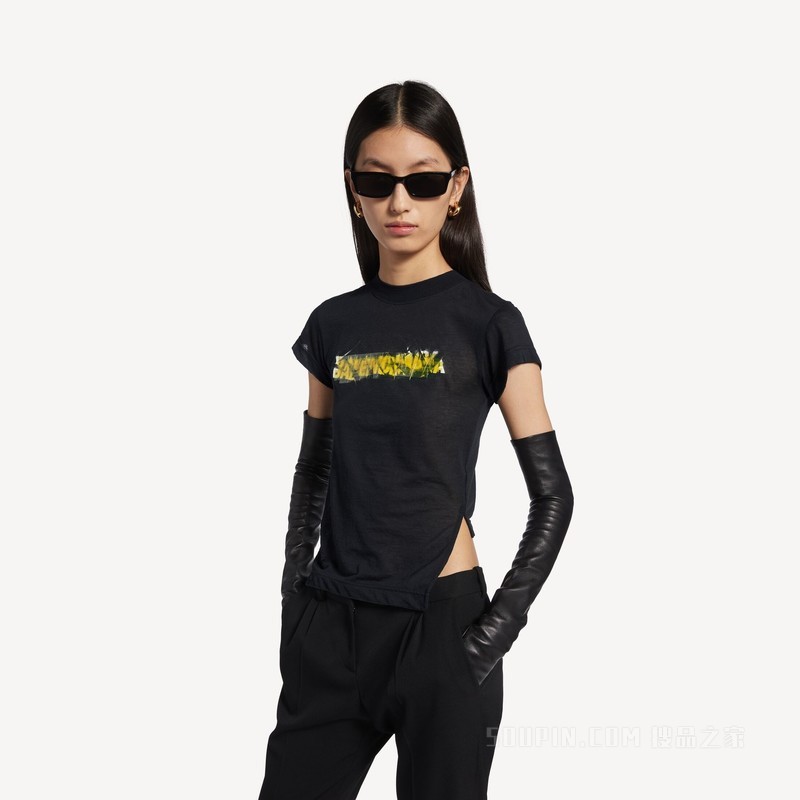 MESSY SPRAY CHOPPED BACK T恤