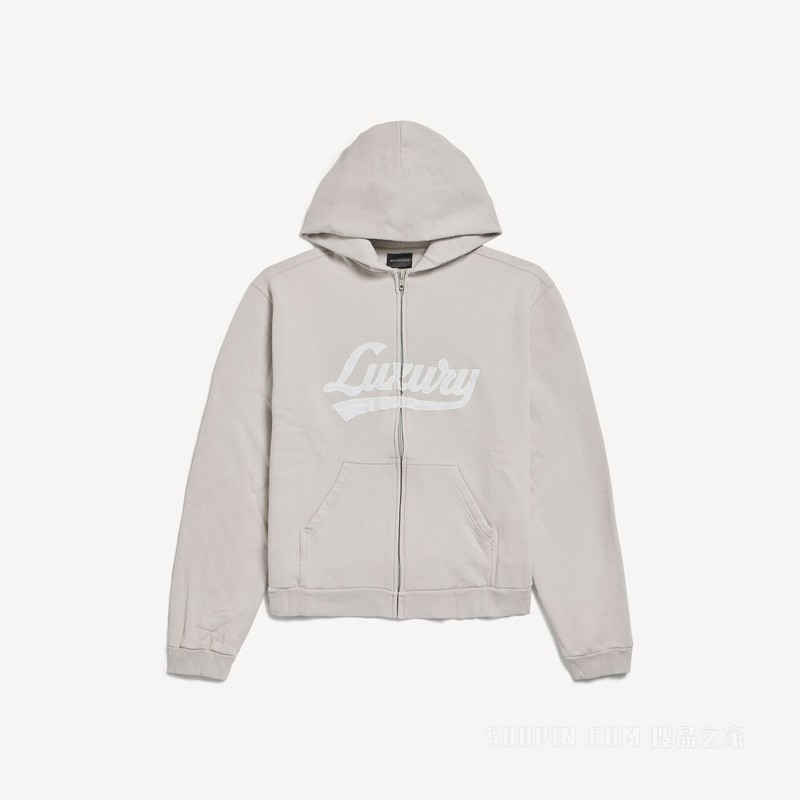 LUXURY SCRIPT HOODIE常规版型拉链连帽卫衣
