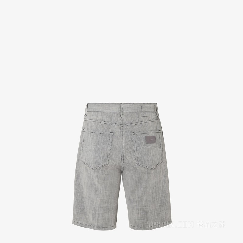 百慕大短裤 灰色牛仔短裤
