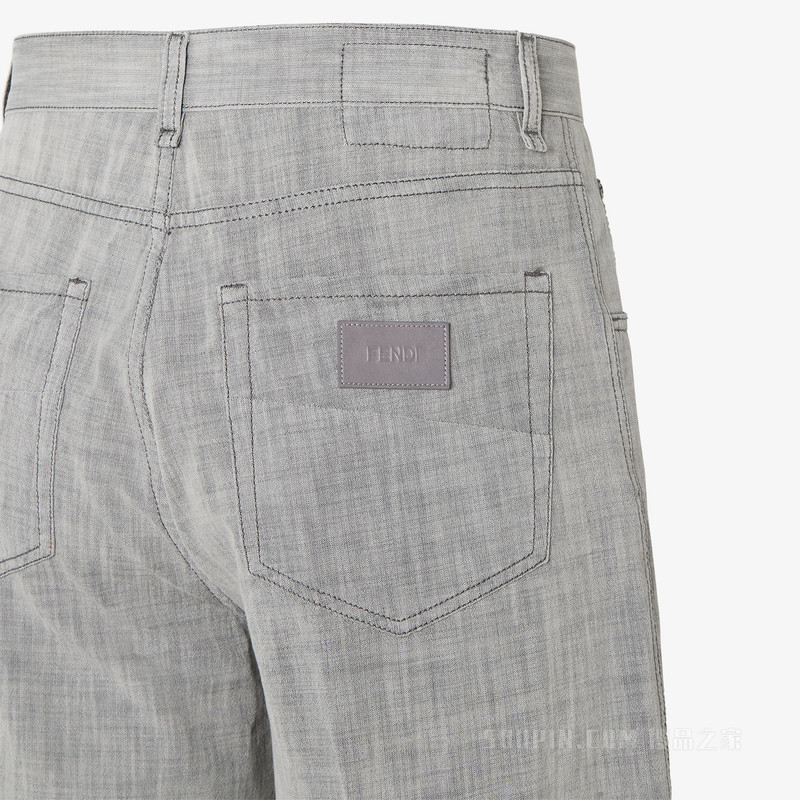 百慕大短裤 灰色牛仔短裤