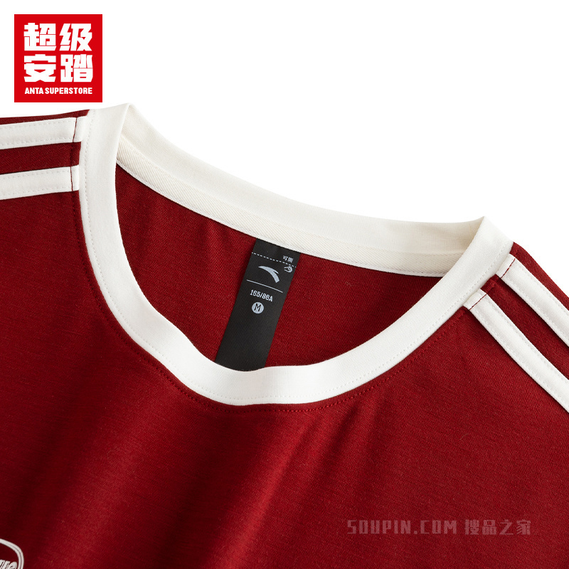 超级安踏运动复古女子冰肤短袖针织衫