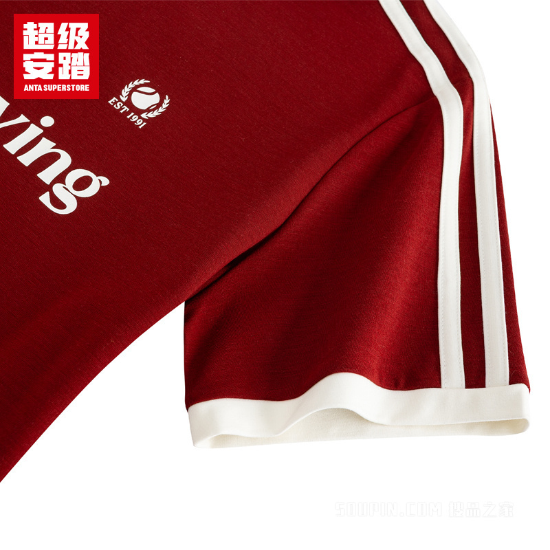 超级安踏运动复古女子冰肤短袖针织衫