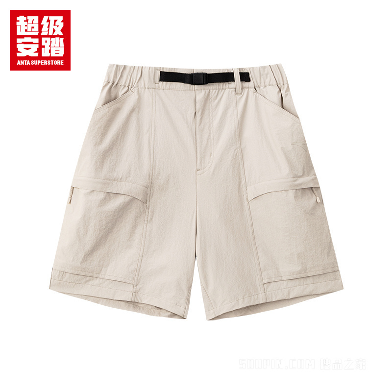 超级安踏徒步男子无氟防泼水梭织短裤
