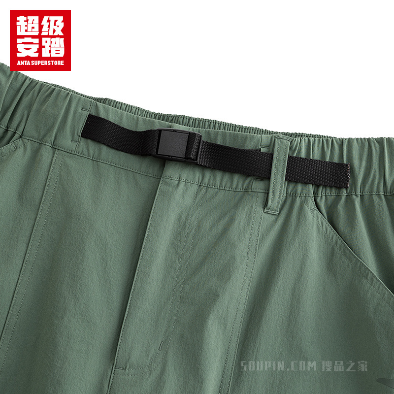 超级安踏徒步男子无氟防泼水梭织短裤