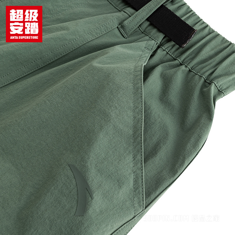超级安踏徒步男子无氟防泼水梭织短裤