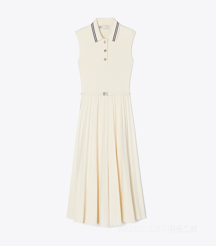 【新品】无袖 Polo 衫式连衣裙 象牙白
