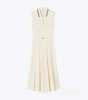 【新品】无袖 Polo 衫式连衣裙 象牙白