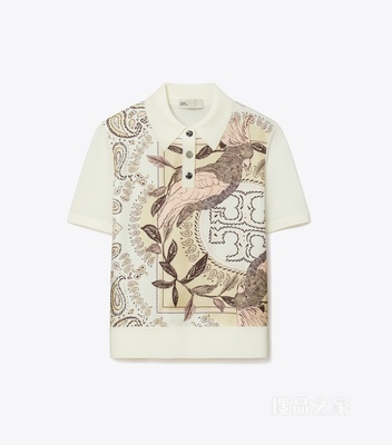 【新品】桑蚕丝 Polo 衫 象牙色／柔和粉