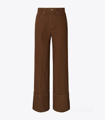 【新品】直筒牛仔裤 棕色