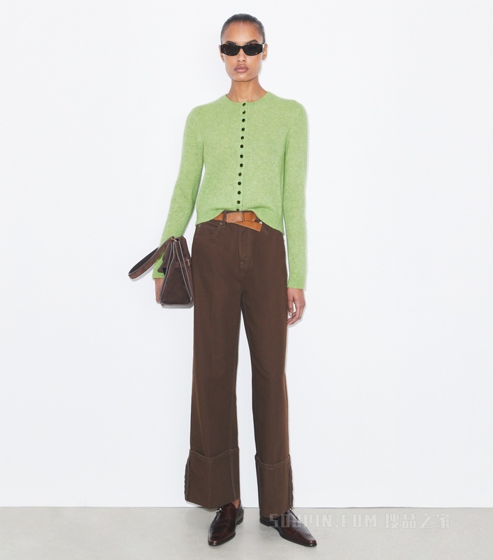 【新品】直筒牛仔裤 棕色