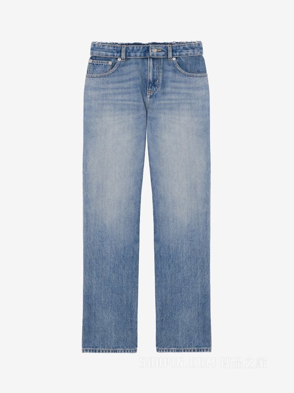 解构腰线牛仔裤