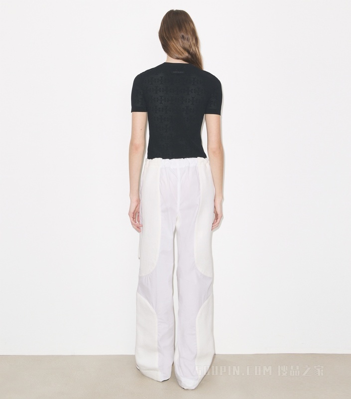 【新品】T Monogram 提花短袖上衣 黑色