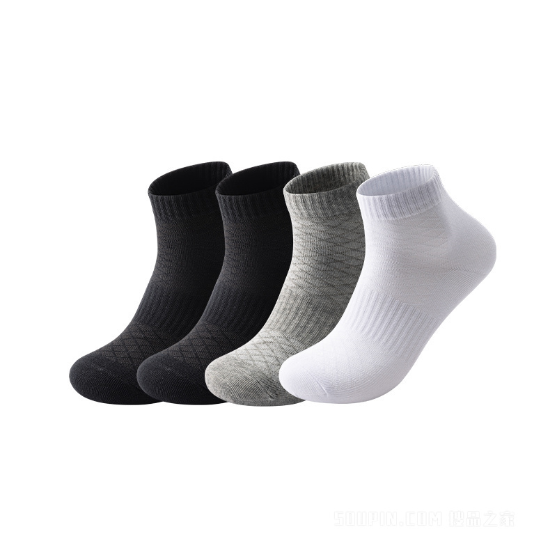 安踏基础生活男女同款平板中袜四双装
