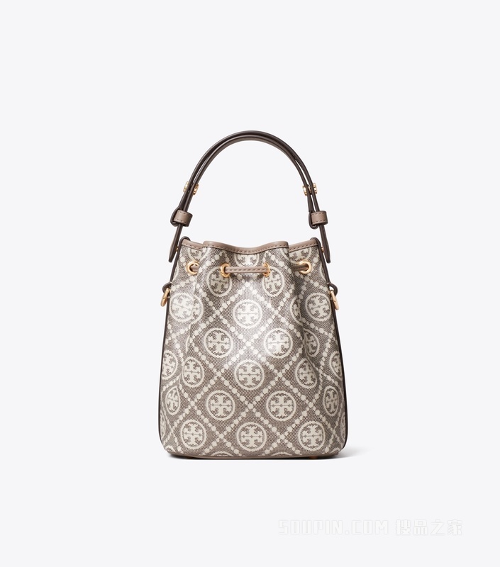T Monogram 提花迷你水桶包 炭灰色