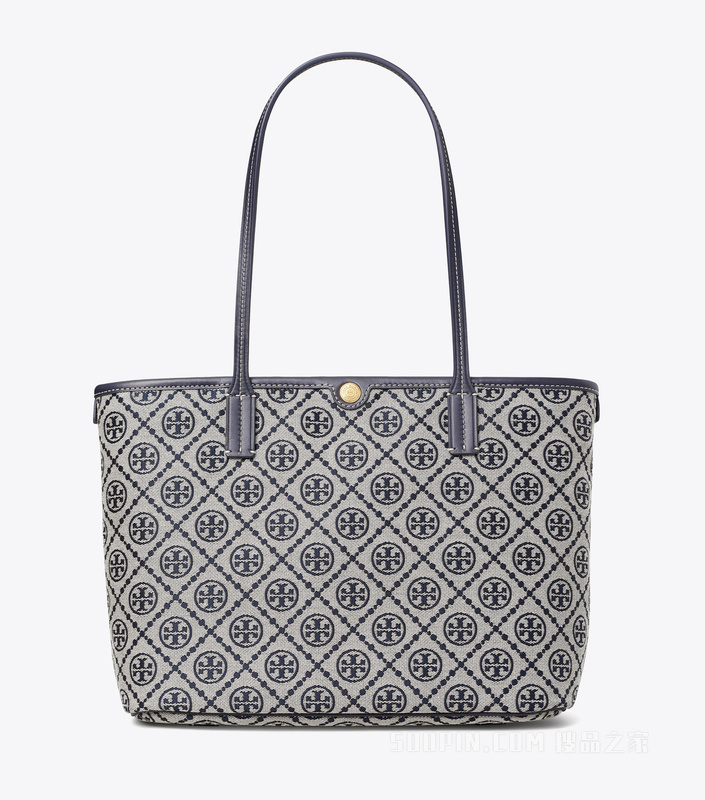 T Monogram 小号拉链托特包 Tory 海军蓝