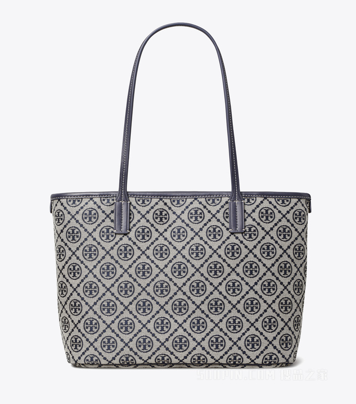 T Monogram 小号拉链托特包 Tory 海军蓝