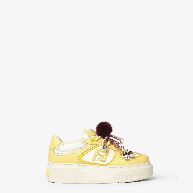 FENDI Match 黄色皮革挂饰厚底低帮鞋