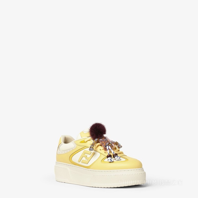 FENDI Match 黄色皮革挂饰厚底低帮鞋