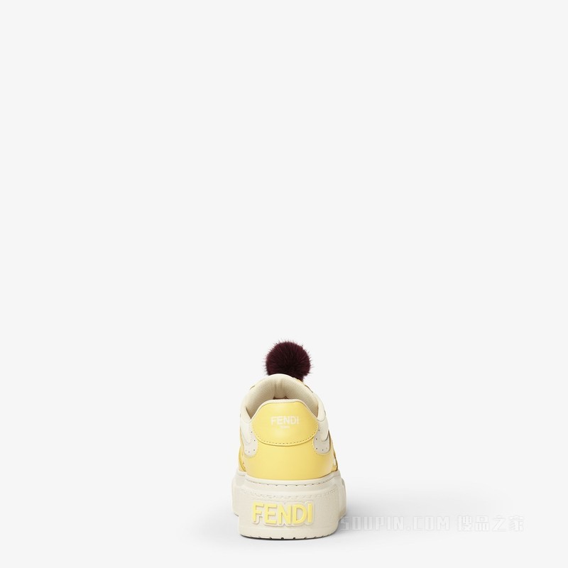 FENDI Match 黄色皮革挂饰厚底低帮鞋